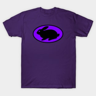 black print rabbit purple T-Shirt